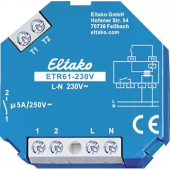 Blind/shutter actuator Eltako ETR61-230V, 230 V input, 5 A current, blue/white