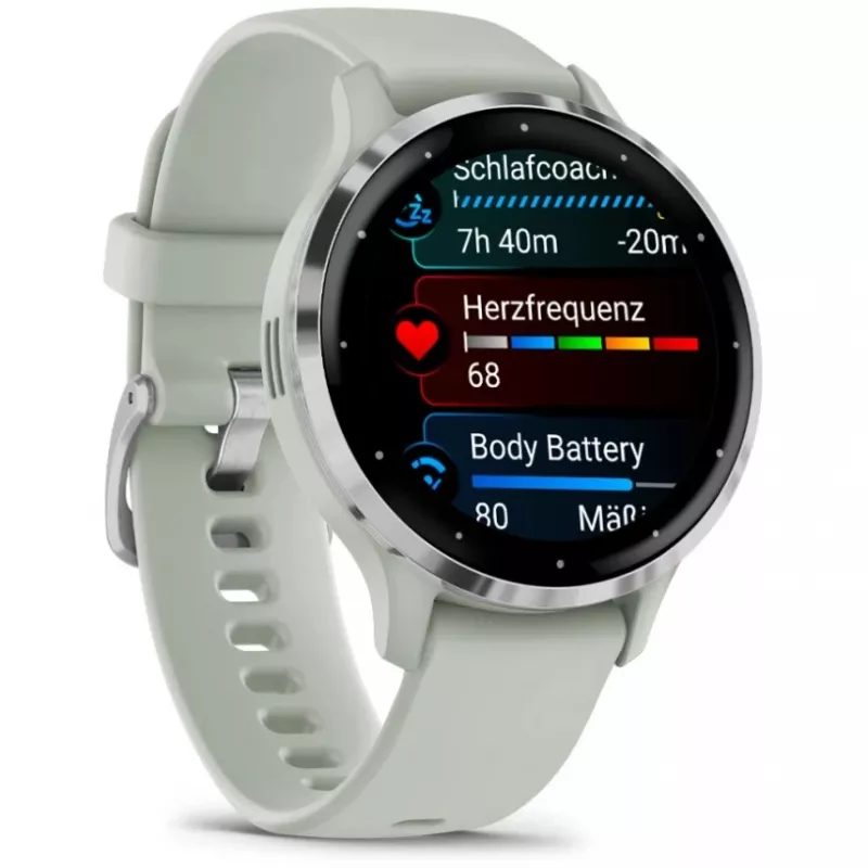 Garmin Venu 3S 3.05 cm (1.2) AMOLED 41 mm Digital 390 x 390 pixels Touchscreen Grey, Silver Wi-Fi GPS (satellite)