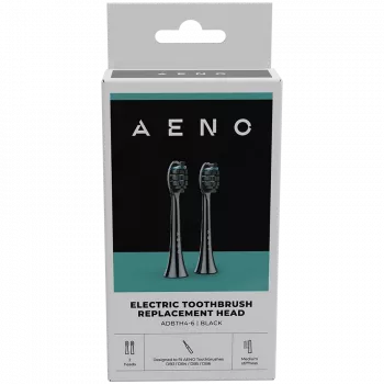 AENO Replacement toothbrush heads, Black, Dupont bristles, 2pcs in set (for ADB0004/ADB0006 and ADB0003/ADB0005)