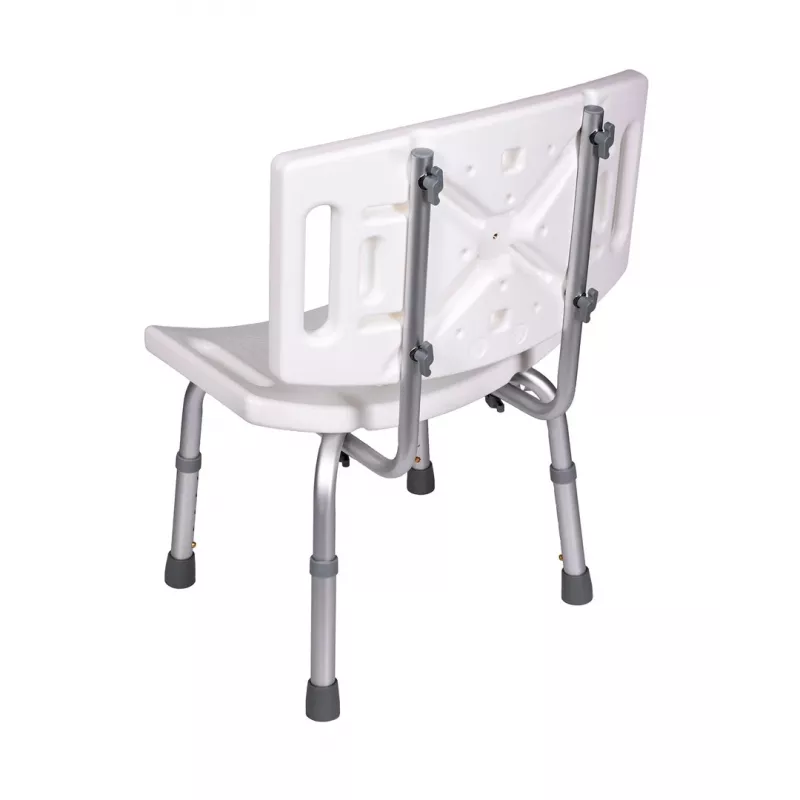 Shower chair with backrest ActionMed KP500AM — 4-leg adjustable aluminium seating support, non-slip feet, max load 120 kg