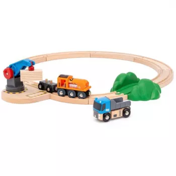 Brio World Freight Train Starter Set with Crane