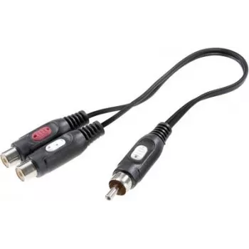 SpeaKa Professional RCA Audio Y-Adapter [1x RCA-Plug - 2x RCA-Socket] Black (SP-7869820)