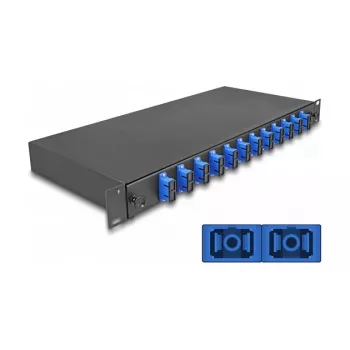 DeLOCK fibre optic splice enclosure 67006 Black Metal 482x220x44mm