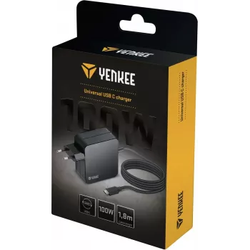 Charger YENKEE YAU C100 100W with 1.8 m cable — fast charger for mobile devices