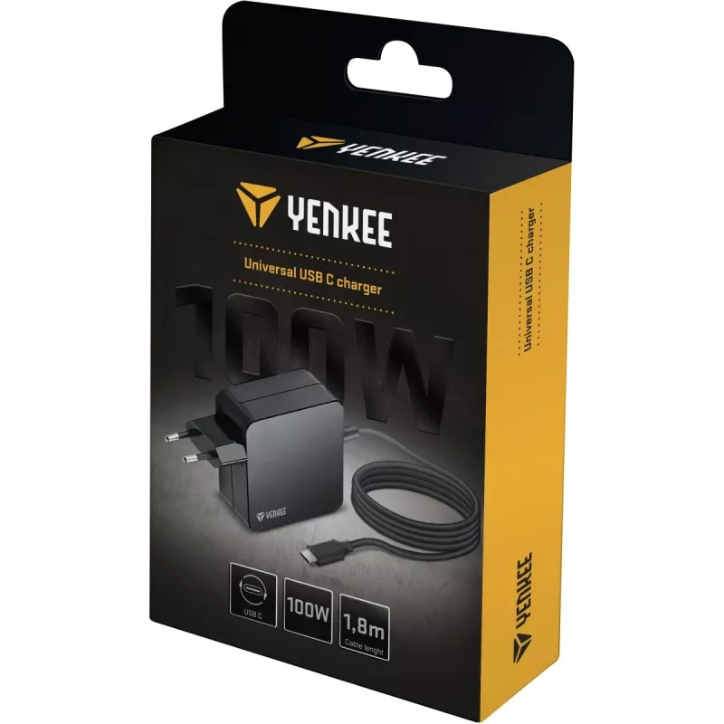 Charger YENKEE YAU C100 100W with 1.8 m cable — fast charger for mobile devices