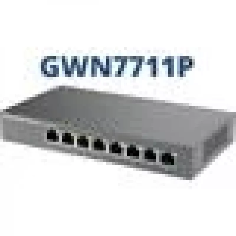Managed L2 Gigabit PoE Network Switch Grandstream GWN7711P — 8x RJ-45 10/100/1000, 48V DC, Desktop/Wall-mount