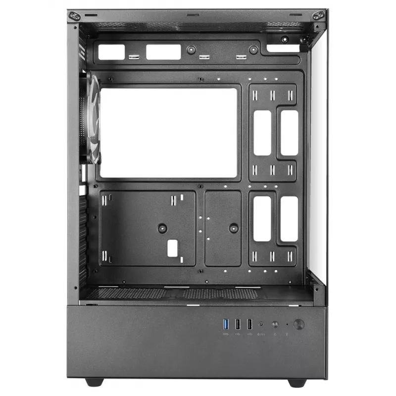 PC Case TACENS Mars Gaming MC-XO Midi Tower Black — ATX/Micro-ATX/Mini-ITX, bottom PSU, 1×120mm rear fan, supports up to 328 mm GPU