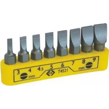 C.K T4521 slotted screwdriver bit clip set, 8 pieces