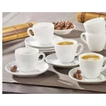 Esmeyer espresso cup set 6 pcs, model 433-214, porcelain demitasse cups for espresso