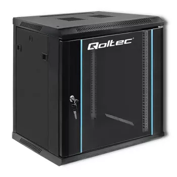 19 inch rack cabinet QOLTEC 54464 12U 600x635x450 Black