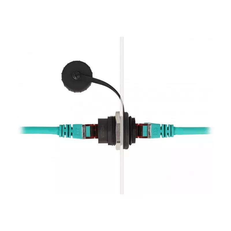 DeLOCK RJ45 Cat.6 built-in connector IP67 waterproof dustproof black