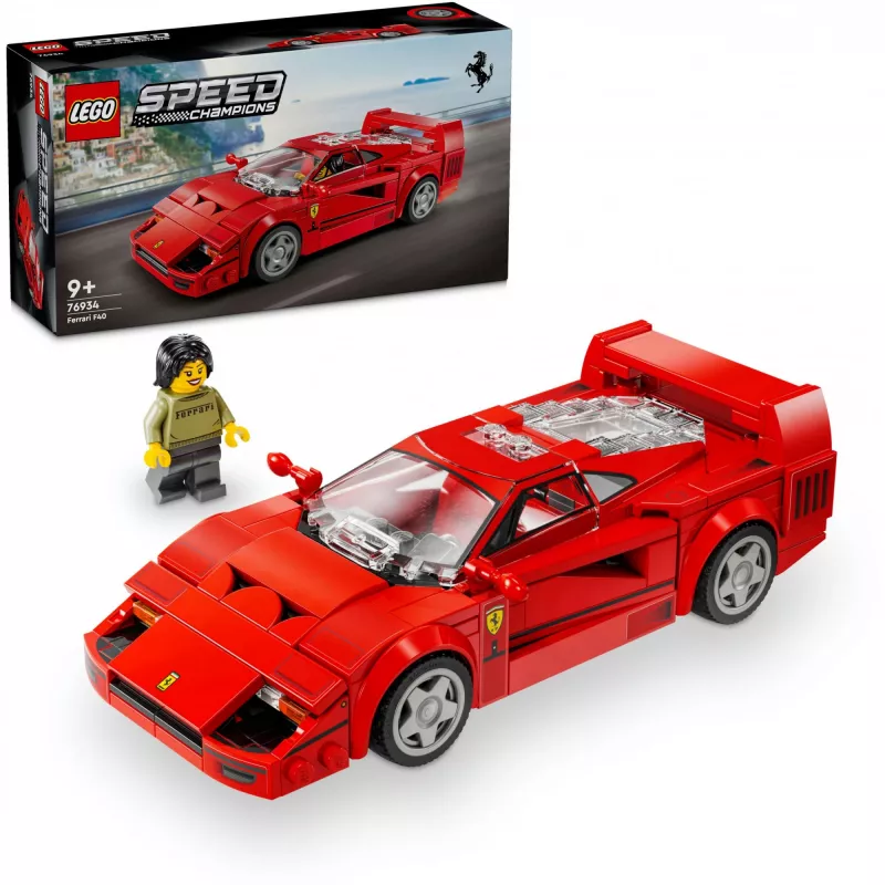 LEGO Speed Champions Ferrari F40 Supercar Buildable Vehicle Toy Model Car for 9 Plus Year Old Boys and Girls with Driver Minifigure Kids' Bedroom D