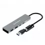 USB hub GrauGear G-HUB2C2A-10G — 4-port USB 3.2 Gen 1 (2x Type-C, 2x Type-A), 10 Gbit/s, 100 W, aluminium, grey