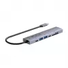 USB-C hub Unitek H1124AGY01 with 100W PD, HDMI 2.0, 2x USB‑A, 2x USB‑C, SD/microSD reader — aluminium