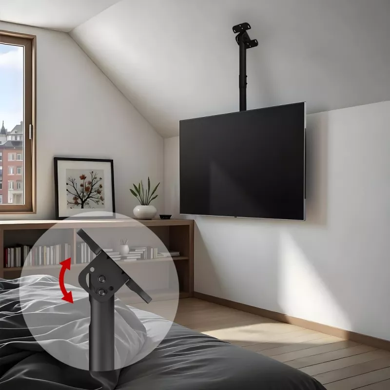 Ceiling TV mount MACLEAN MC-112B, max load 60 kg, adjustable tilt and rotation
