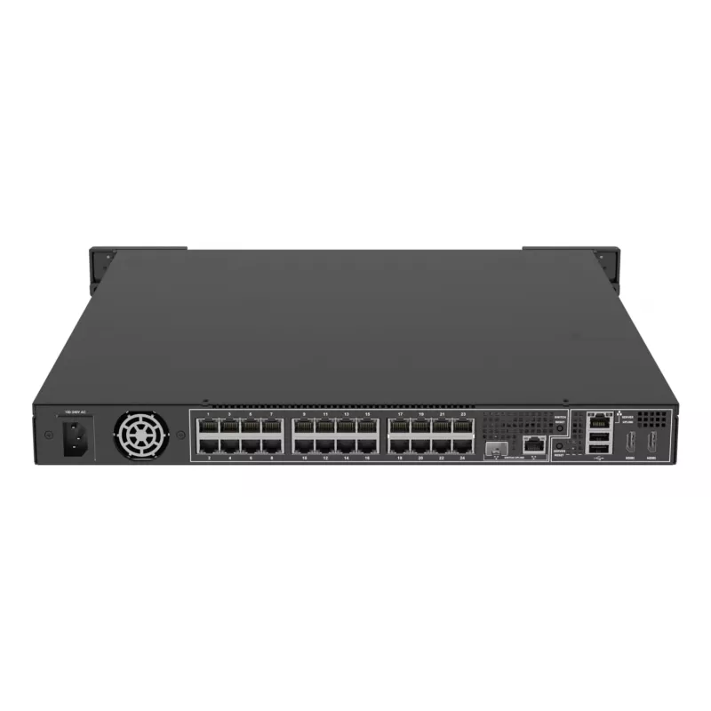 Network Video Recorder AXIS S2224 Mk II 24-channel, 48-ch playback, 7680×4320, 6 TB HDD, 256 GB SSD, RAID 0/1/10, 1U, Black