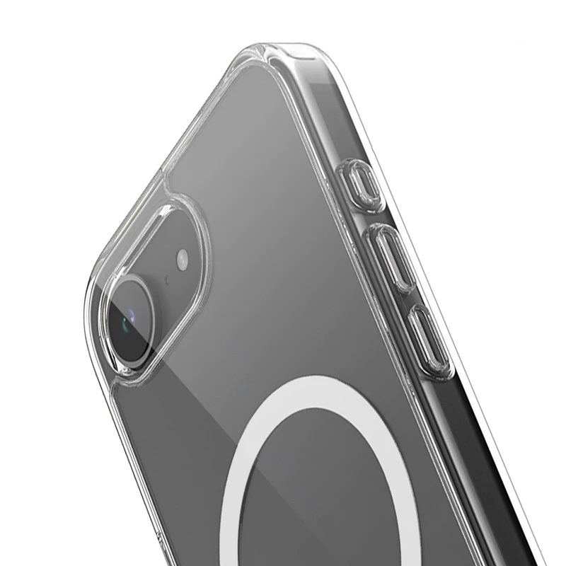 Crong transparent MagSafe case for iPhone 16e — clear protective shell, MagSafe compatible