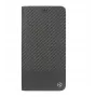 Phone book case Tellur for iPhone XS Max — black carbon finish, folio wallet style
