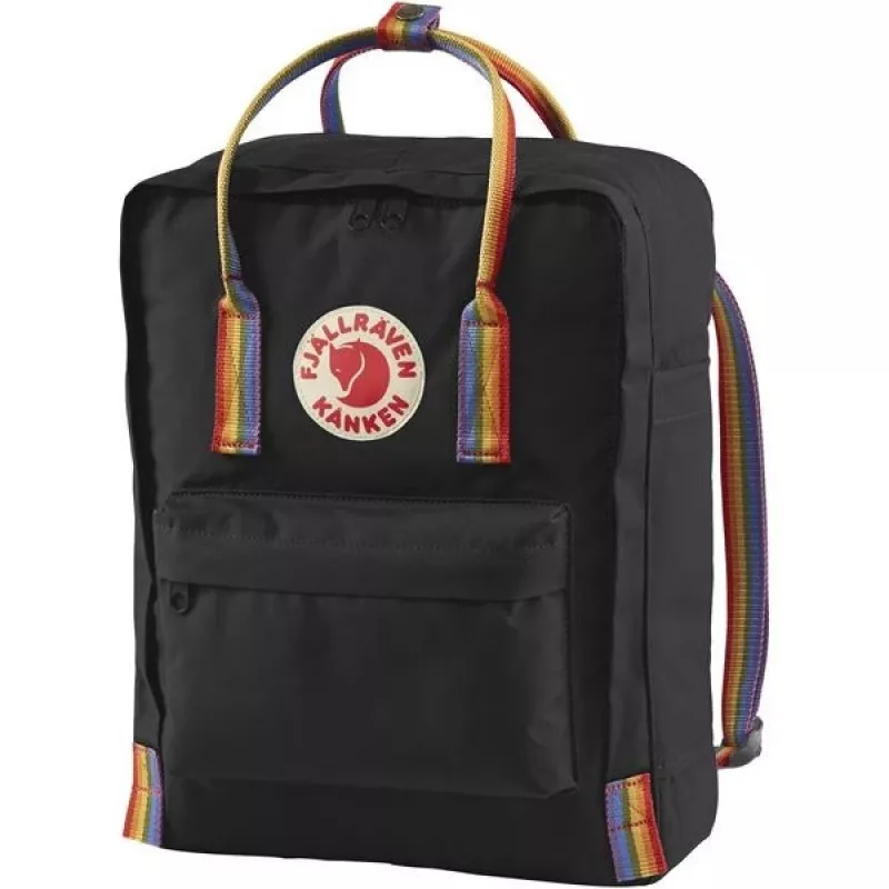 Backpack Fjällräven Kånken Rainbow — Vinylon, 380×270×130 mm, Black/Multicolour
