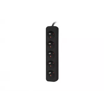 Lanberg PS0-05E-0300-BK Extension Cable 3 M 5 AC-Outputs Indoor Black (PS0-05E-0300-BK)