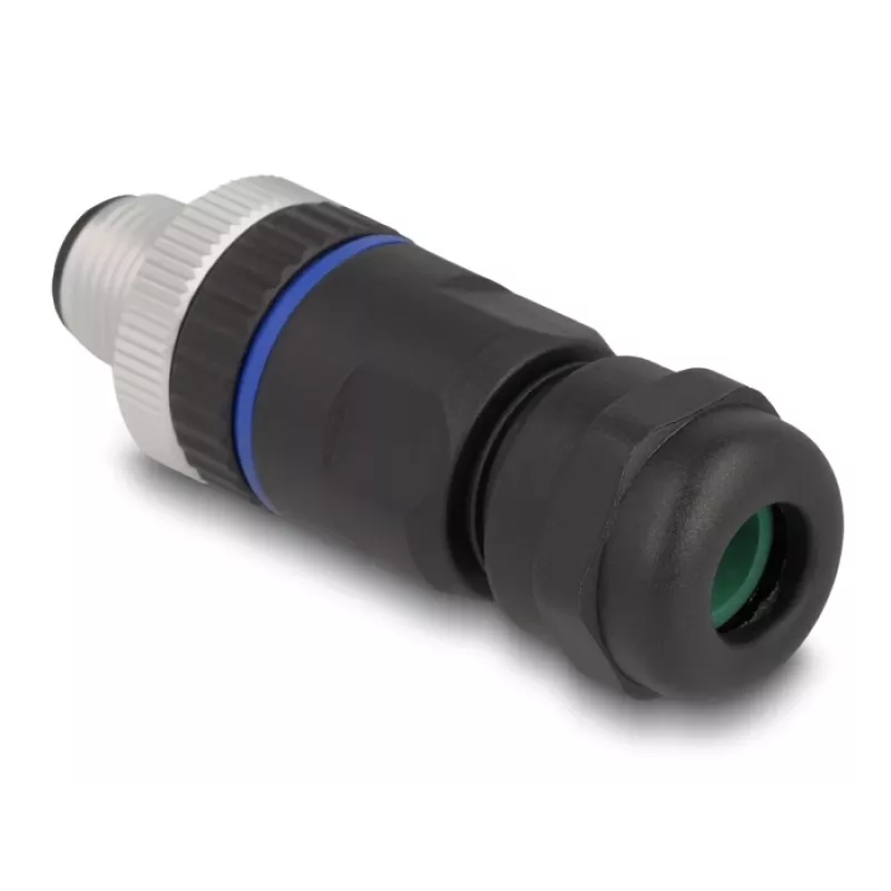 DeLOCK M12 Connector A-coded 8 pin male screw connection