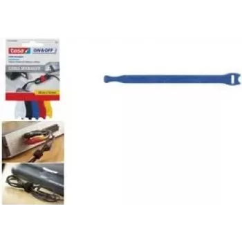 tesa Cable Tie Cable Manager small, colour 12 mm x 200 mm, vorgefertigte Form, reusable (55236-00000-0)