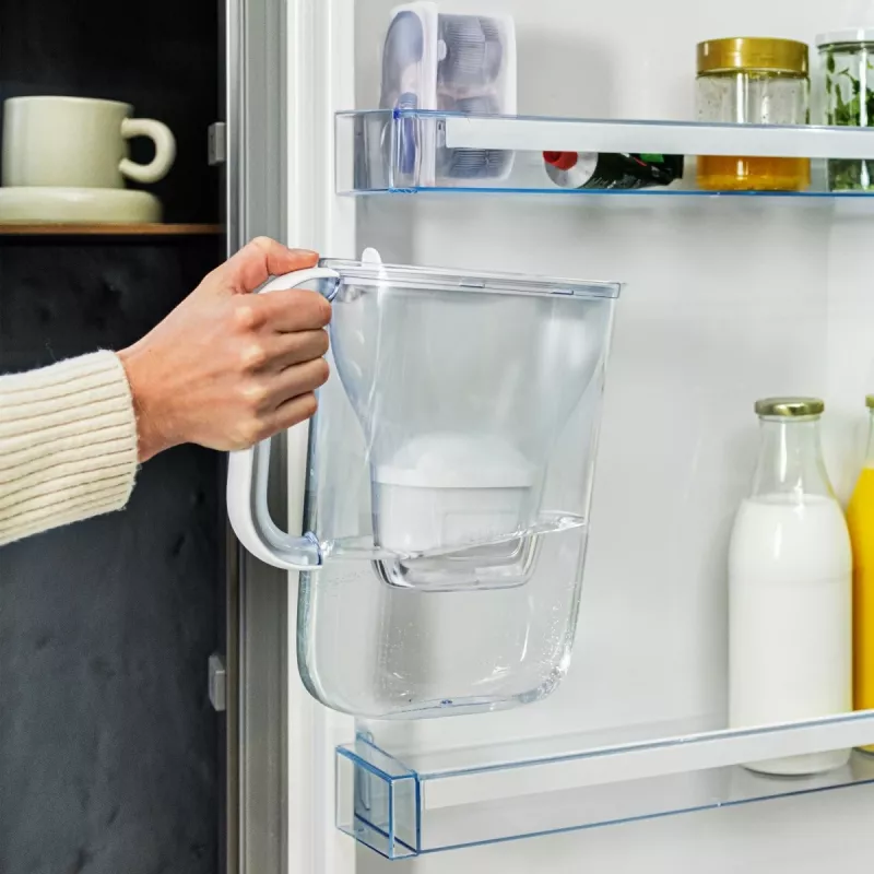 Water filter jug BRITA Style Essential — white, 1.4 L filtered capacity, 2.4 L tank, compatible with MAXTRA+ Pro cartridges