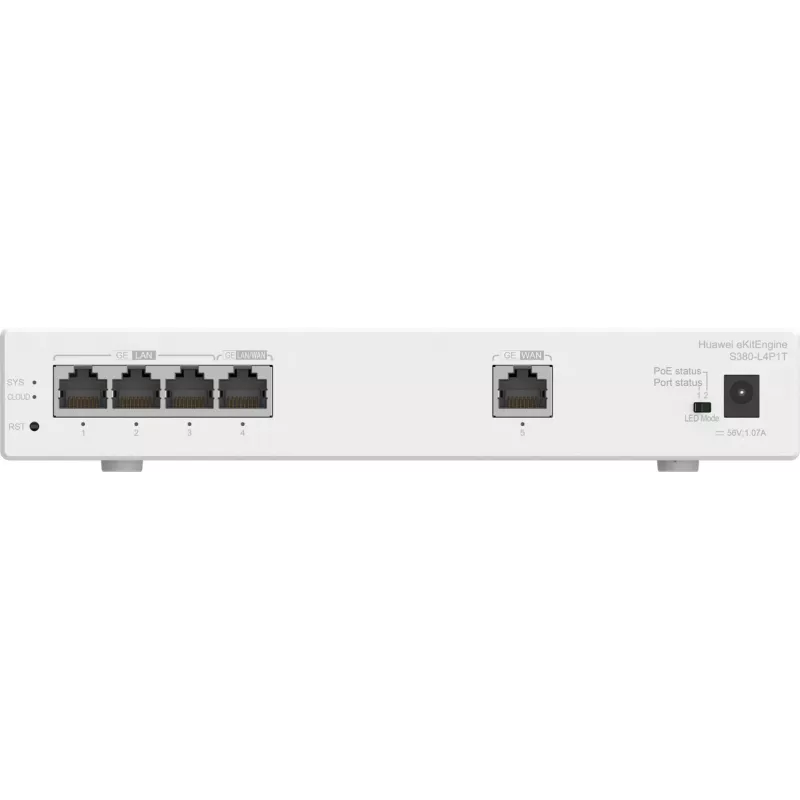 Huawei S380-L4P1T multi-service router, 1x WAN, 4x POE LAN 1x WAN, 4x POE LAN