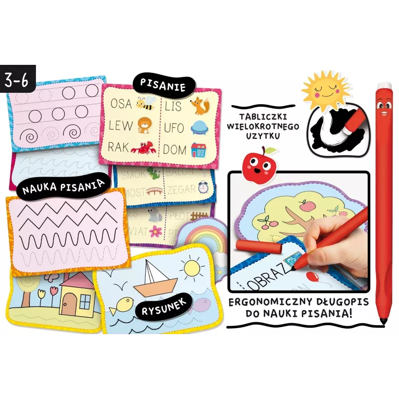 Educational set Montessori Pen Writing school with 18 tablets