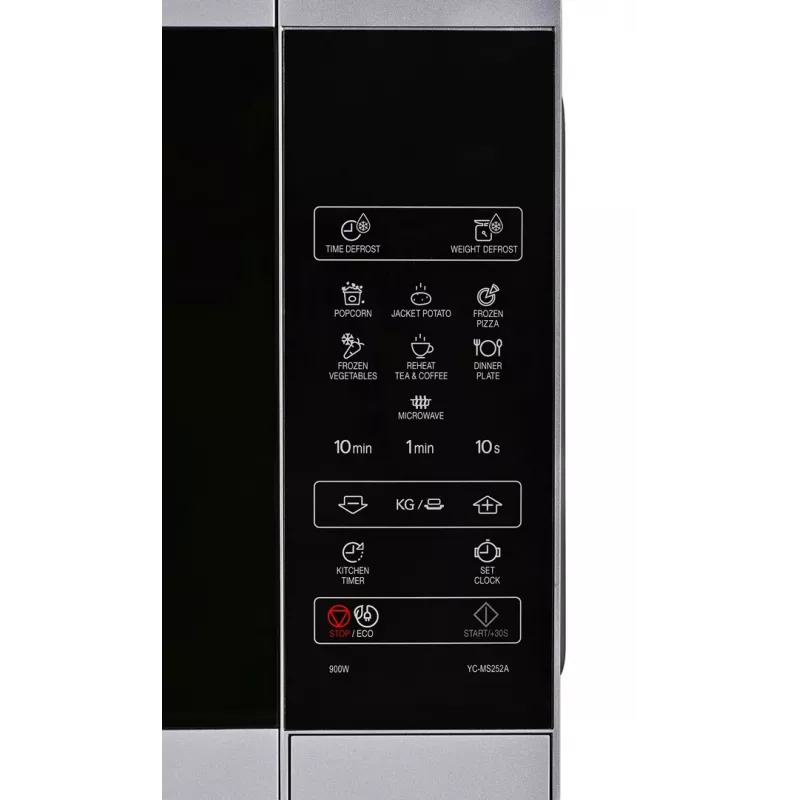 Microwave oven Sharp YC-MS252AE-S, countertop, 900 W, 25 L, 11 power levels, touch control, silver