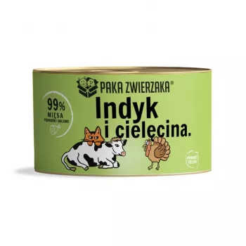 Wet cat food PAKA ZWIERZAKA Turkey with veal 200 g, grain-free, sugar-free, adult cats