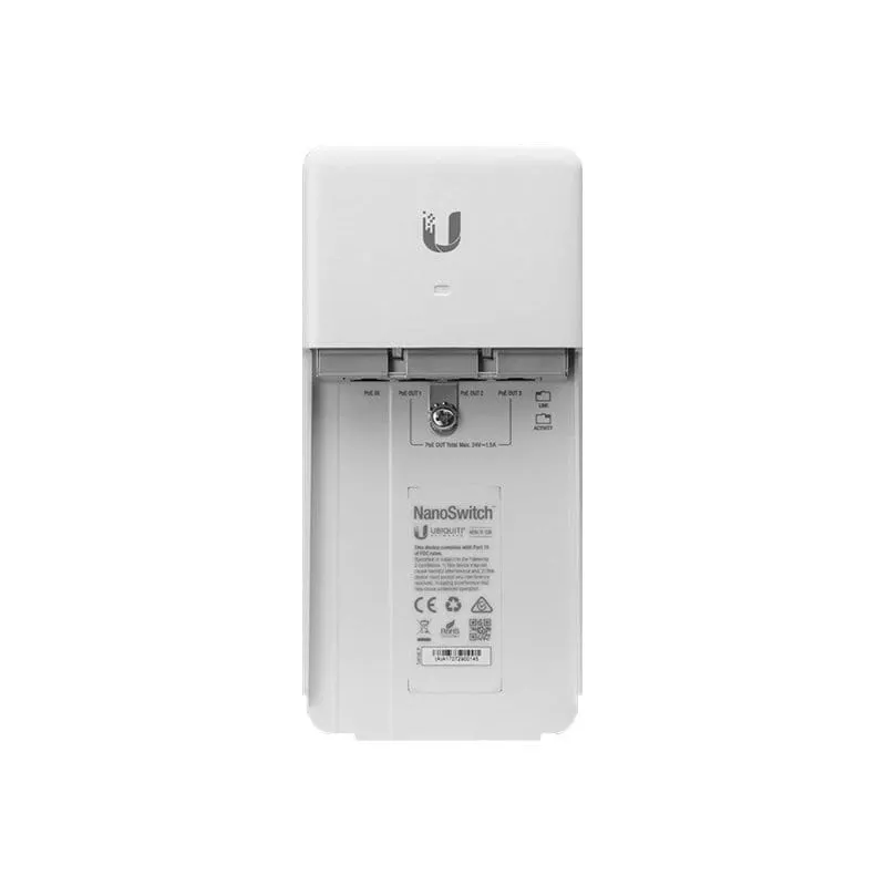 Switch UBIQUITI NanoSwitch Gigabit Ethernet PoE, 4x Gigabit RJ-45, 4x PoE ports, 36W budget, 24V DC