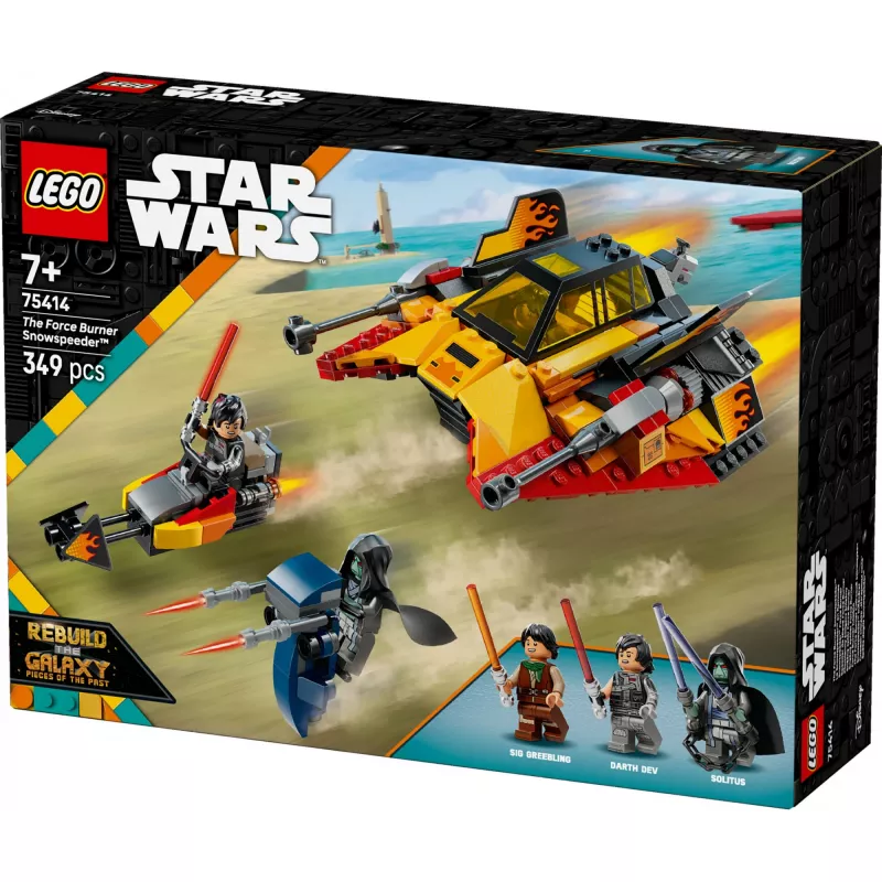 LEGO Star Wars Flame Speeder 75414 snow vehicle set — 349 pieces, 3 minifigures, age 7+