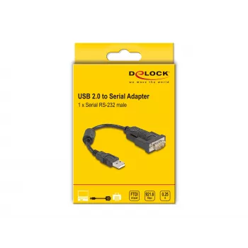 DeLOCK 61549 Serial Cable Black 0.25 m USB Type-A RS-232