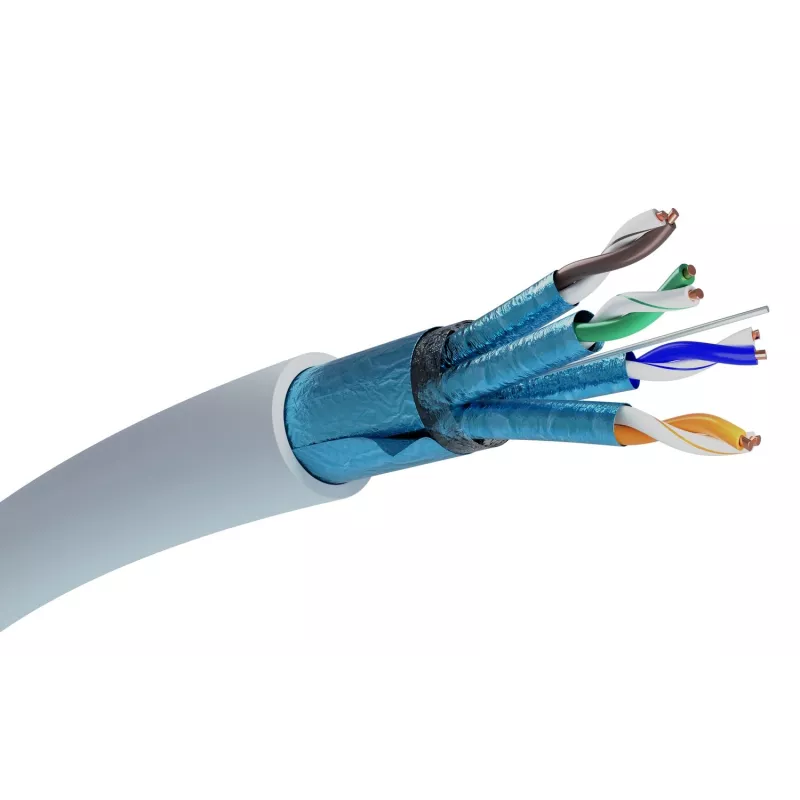 Network Cable Extralink Twisted pair CAT6A FTP (F/FTP) V2 Indoor 500M Grey