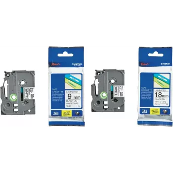 Label tape set Brother TZe-221 TZe-241 9 mm, white tape with black print