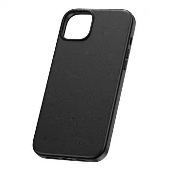 Phone case Baseus iPhone 15 Pro Max Fauxther Series Black — protective hard shell, faux leather finish