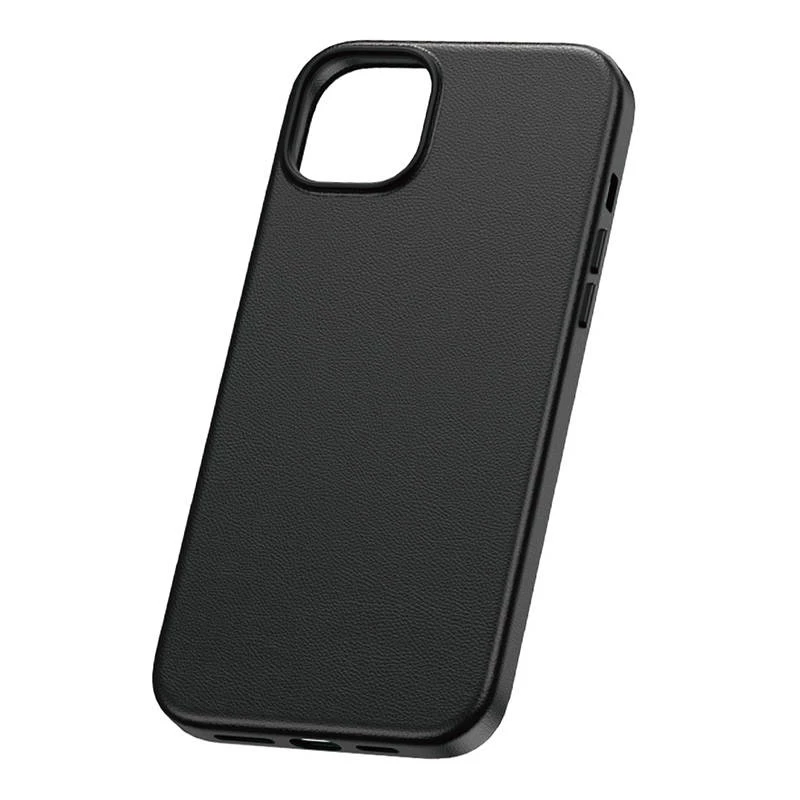 Phone case Baseus iPhone 15 Pro Max Fauxther Series Black — protective hard shell, faux leather finish
