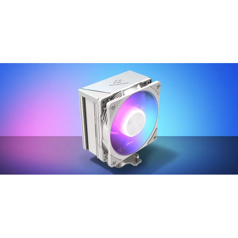 CPU air cooler MODECOM Volcano 0C T721 ARGB 120 white, single-tower, 120 mm fan