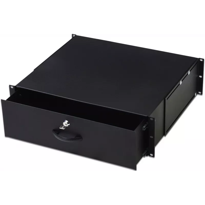 Drawer unit LOGON RAD110BL Black Aluminium 19 inch