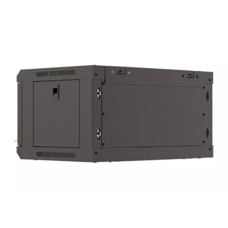 Wall-mounted rack cabinet LANBERG WF03-5304-10B 19 inch 4U black, glass door