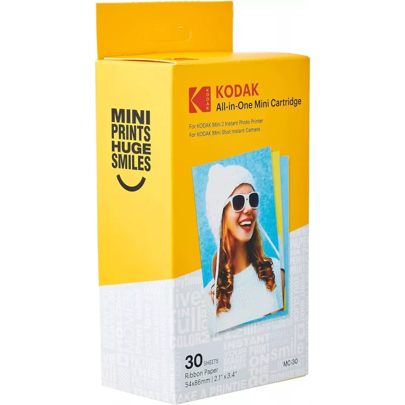 All-in-One Mini Cartridge 30 Sheets, Kodak MC-30 — photo paper cartridge for instant printers, 30-sheet capacity