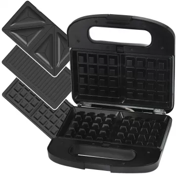 Extralink Smart Life Grill Sandwich & Waffle Maker SJ-37A | Grill Toaster & Waffle Iron | 1000W, Toaster with 3 interchangeable plates