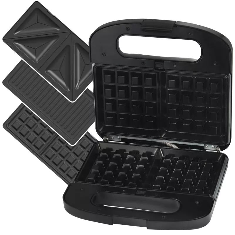 Extralink Smart Life Grill Sandwich & Waffle Maker SJ-37A | Grill Toaster & Waffle Iron | 1000W, Toaster with 3 interchangeable plates