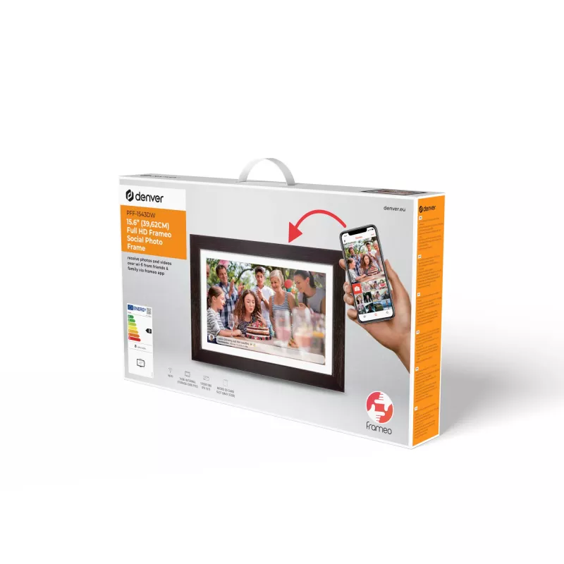 Denver PFF-1543DW digital photo frame Brown 39.6 cm (15.6) Touchscreen Wi-Fi