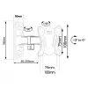 Maclean MC-416 TV Monitor Wall Mount 13-32 30kg Tilt Rotate max. VESA 100x100 Black Powder Coating LED OLED LCD Universal Bracket Holder