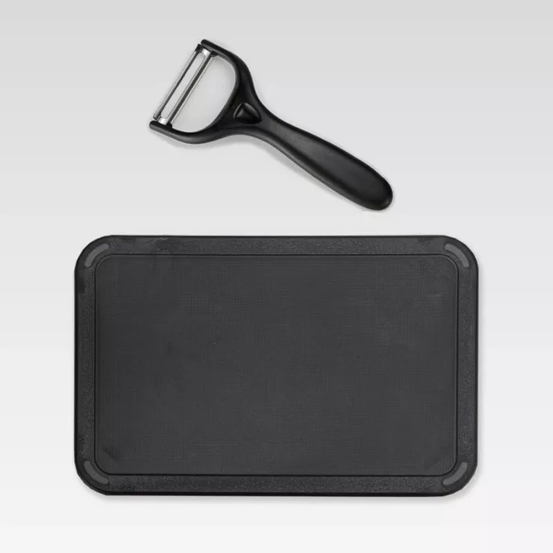 Knife and cutlery block set Maestro MR-1413 — black, 8-piece stainless steel blades with holder, paper towel rack