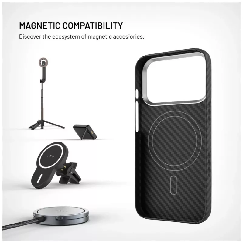 Protective sleeve FIXED MagVelar for Apple iPhone 17 Pro, black
