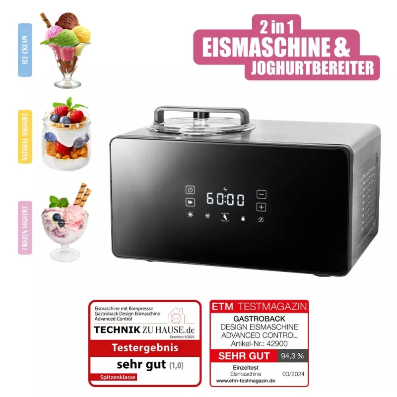 Traditional ice cream maker Gastroback Design Advanced Control 1.5 L 150 W Black Satin steel
