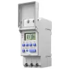 DIN rail electronic timer switch QOLTEC 50983, battery powered, for automation circuits